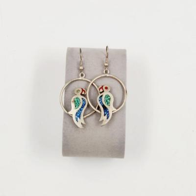 MEXICAN SILVER BIRD HANGING EARRINGS