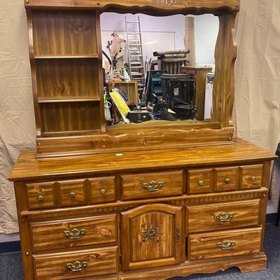 Bassett Dresser and Mirror 72â€x62â€x18â€