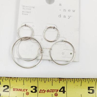 A NEW DAY STERLING HOOP EARRINGS