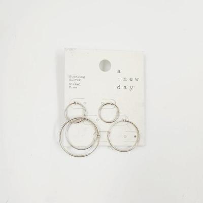 A NEW DAY STERLING HOOP EARRINGS