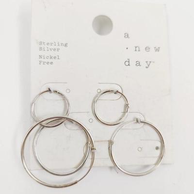 A NEW DAY STERLING HOOP EARRINGS
