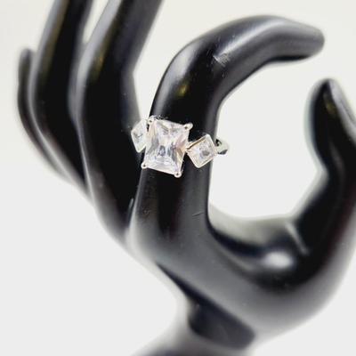 . 925 SILVER (CHINA) CZ SIZE 7 RING