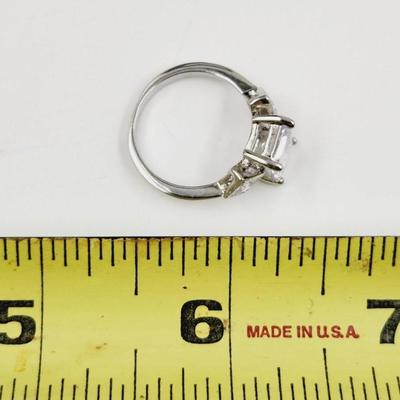 . 925 SILVER (CHINA) CZ SIZE 7 RING