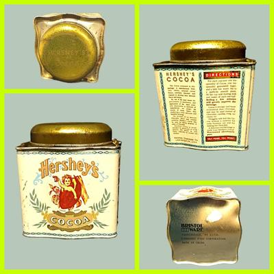 2 Vintage Tins Hershey's Cocoa & Lambertz Musical Tin