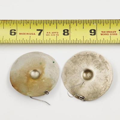 BEAUTIFUL SHIELD SILVERTONED EARRINGS