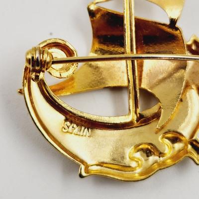 VIKINNG DRAGON SHIP PIN BROOCH