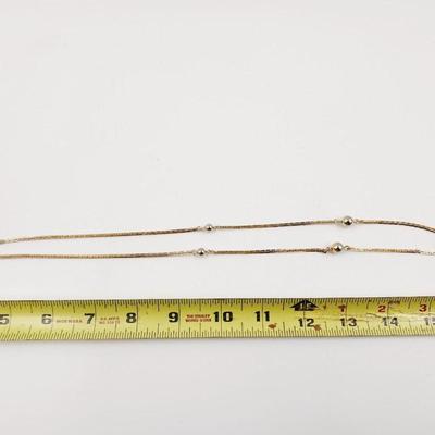 VINTAGE AVON GOLD TONED BEAD & CHAIN NECKLACE