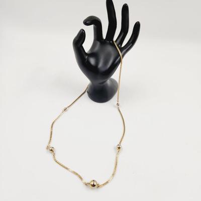 VINTAGE AVON GOLD TONED BEAD & CHAIN NECKLACE