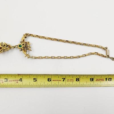 BEAUTIFULLY DETAILED GOLD TONED ELEGANT NECKLACE