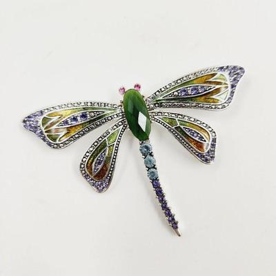 MULTI - COLORED BEAUTIFUL SILVER TONED DRAGON FLY