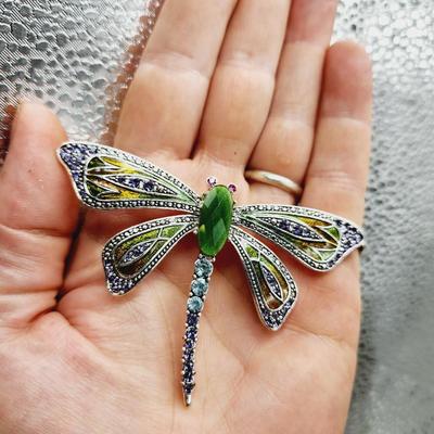 MULTI - COLORED BEAUTIFUL SILVER TONED DRAGON FLY
