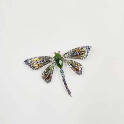 MULTI - COLORED BEAUTIFUL SILVER TONED DRAGON FLY