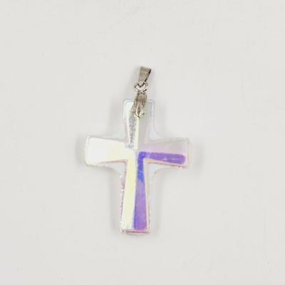 BEAUTIFUL IRIDESCENT CROSS PENDANT