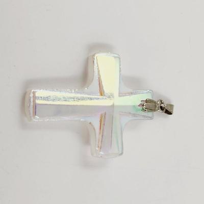 BEAUTIFUL IRIDESCENT CROSS PENDANT