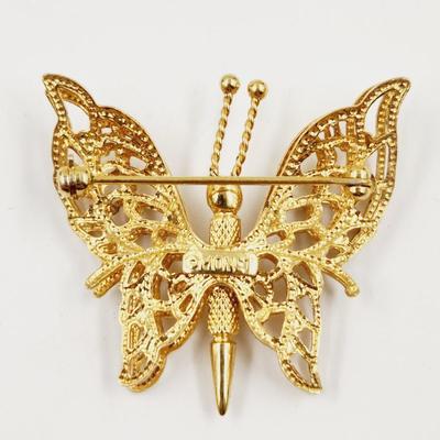 VINTAGE MONET GOLD TONED DOUBLE WINGED BROOCH