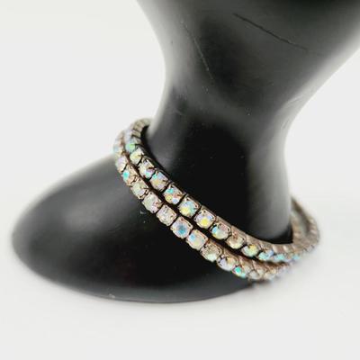 GLASS RHINESTONE STRETCHY BRACELET SET