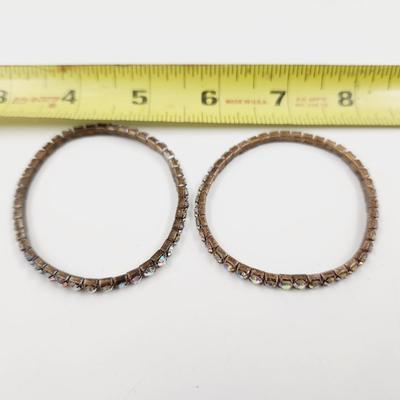 GLASS RHINESTONE STRETCHY BRACELET SET