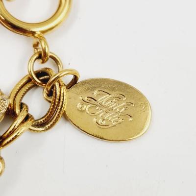 QVC KIRK & FOLEY GOLD TONED CHARMED BRACELET
