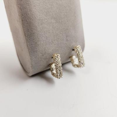 VINTAGE NAPIER GLASS RHINESTONE & SILVER TONED EARRINGS
