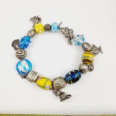BEDAZZLED GLASS DESIGNED STRETCHY BRACELET