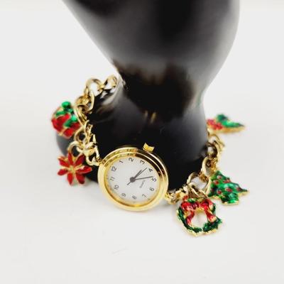 CHRISTMAS CHARM GOLD TONED WATCH