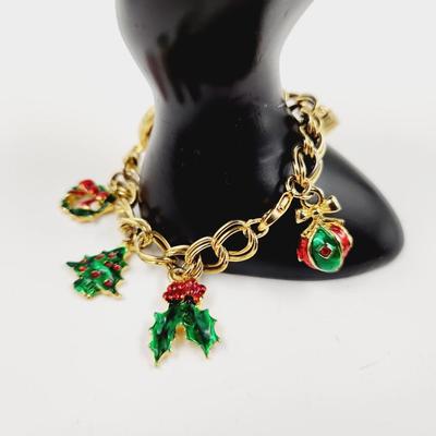 CHRISTMAS CHARM GOLD TONED WATCH