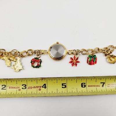 CHRISTMAS CHARM GOLD TONED WATCH
