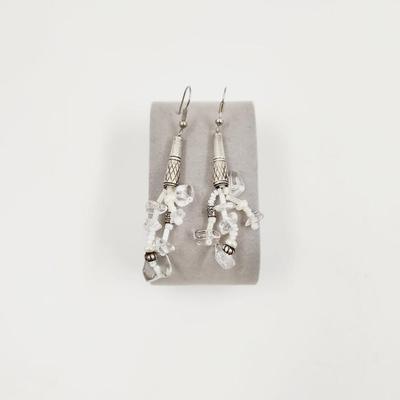 HAND CRAFTED SILVER TONED DESIGNED EARRINGS