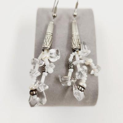 HAND CRAFTED SILVER TONED DESIGNED EARRINGS