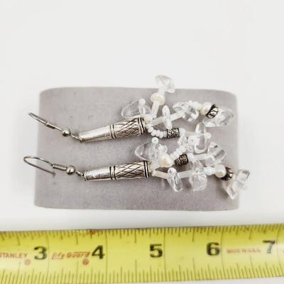 HAND CRAFTED SILVER TONED DESIGNED EARRINGS