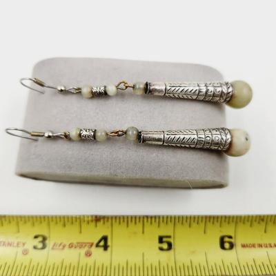 SILVER TONED HAND CRAFTED DESIGNED EARRINGS #2