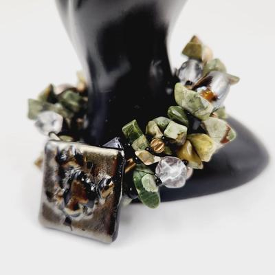 STUNNING HAND CRAFTED MULTI STONE CLASP BRACELET
