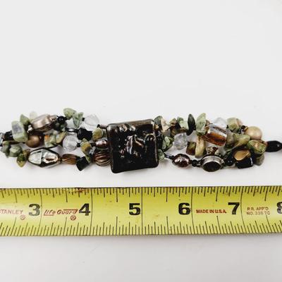 STUNNING HAND CRAFTED MULTI STONE CLASP BRACELET