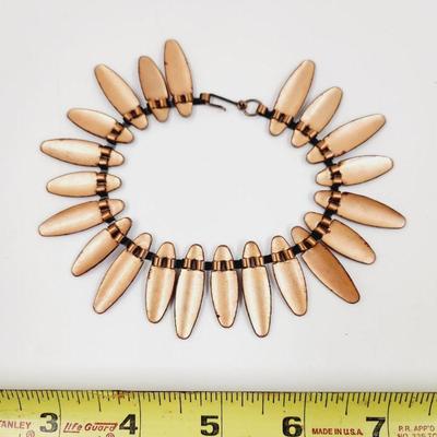 VINTAGE RED ENAMEL & COPPER BRACELET