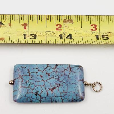 FAUX TURQUOISE STONE PENDANT #1