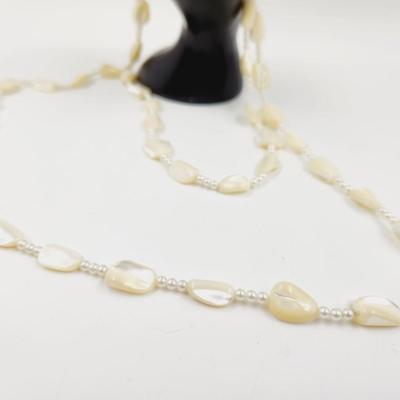 MOSTHER OF PEARL LONG DESIGNED NECKLACE