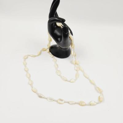MOSTHER OF PEARL LONG DESIGNED NECKLACE