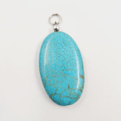 OVAL SHAPED TURQUOISE PENDANT