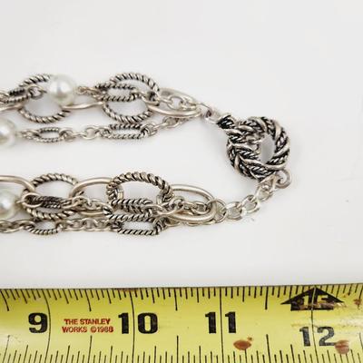 FUN LAYERED SILVER TONED CHAIN LINK NECKLACE