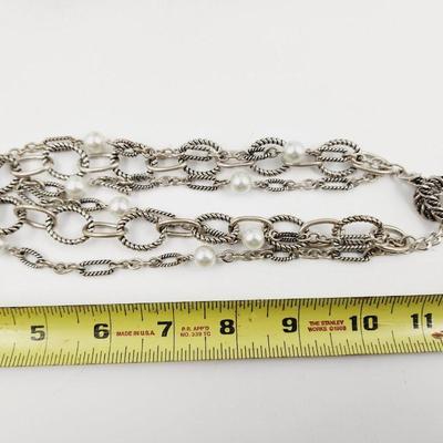 FUN LAYERED SILVER TONED CHAIN LINK NECKLACE
