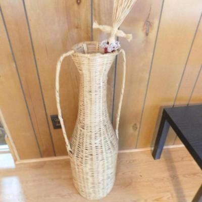 Wicker Basket Floor Vase