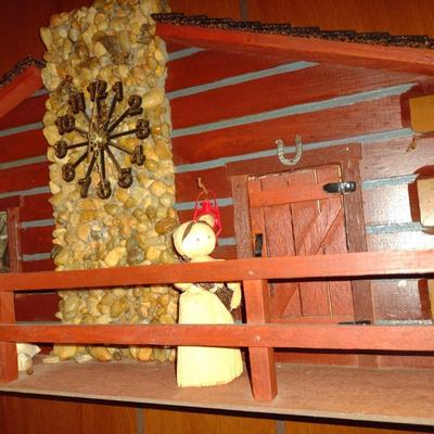 Rustic Decor Cabin Wall Mount Clock