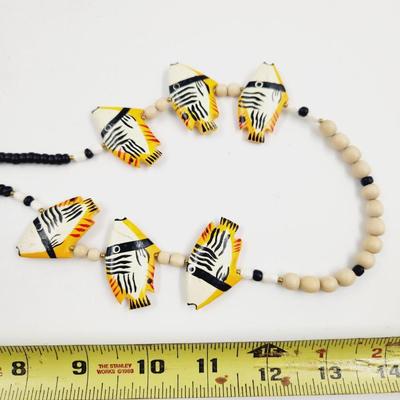ECLECTIC WOODEN FISH NECKLACE