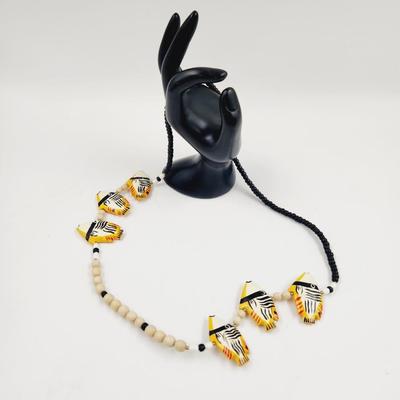 ECLECTIC WOODEN FISH NECKLACE