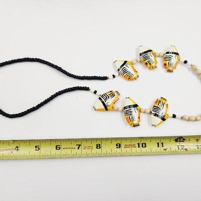 ECLECTIC WOODEN FISH NECKLACE