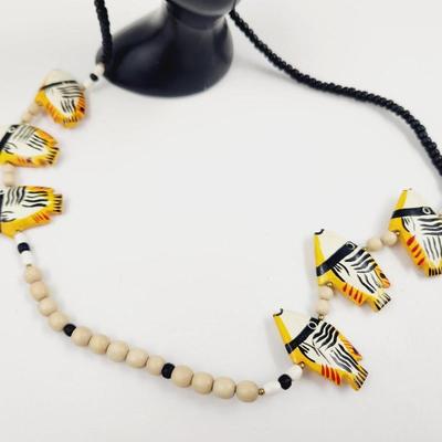 ECLECTIC WOODEN FISH NECKLACE