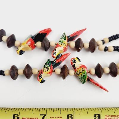 ECLECTIC WOODEN PARROT NECKLACE