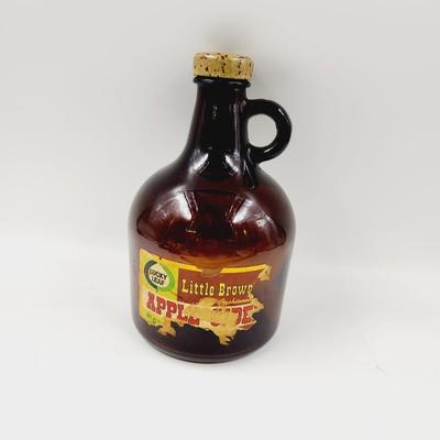 ANTIQUE GLASS LITTLEBROWN APPLE CIDER JUG