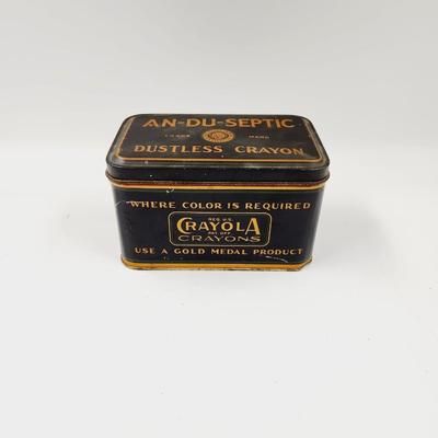 VINTAGE AN-DU-SPETIC DUSTLESS CRAYON COLLECTABLE TIN