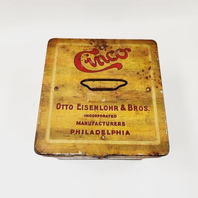 VINTAGE CINCO HANDY HUMIDOR METAL BOX